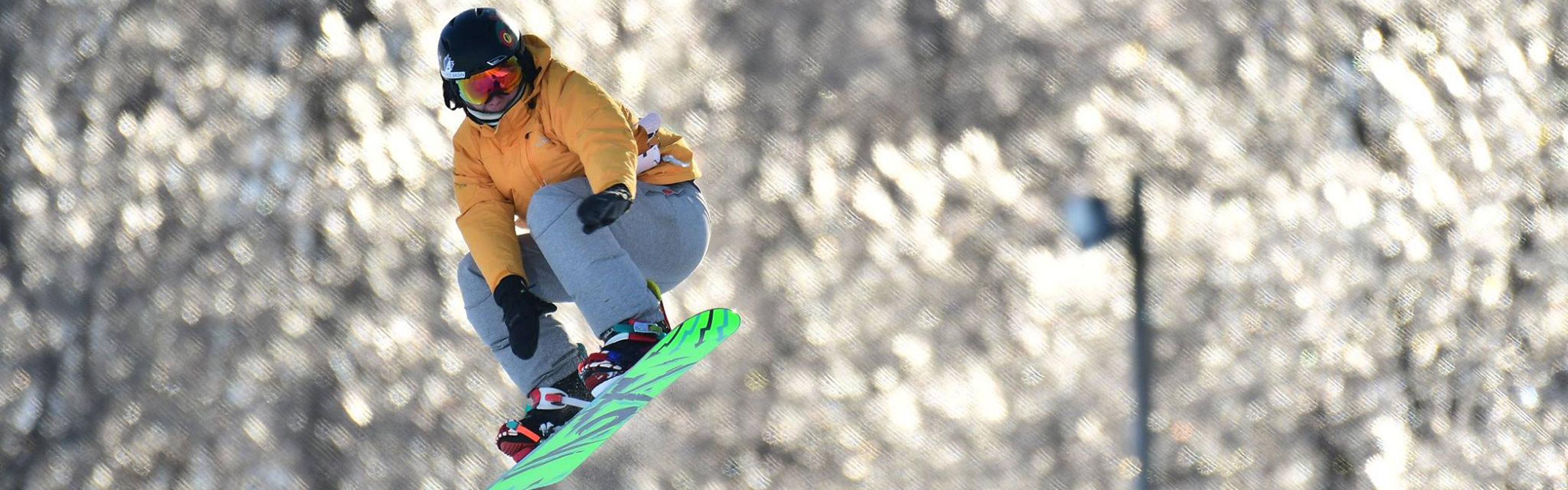 Snowboarder Gets Air at Mad River Mountain