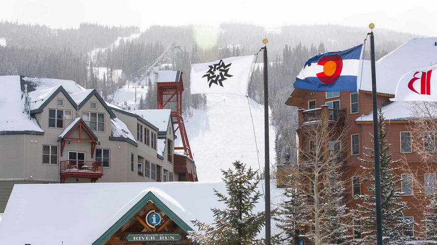 Lodging at the entrance of River Run Village in Keystone, CO.