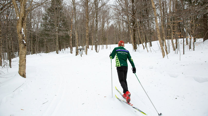 Cross country skiing in Stowe, VT.