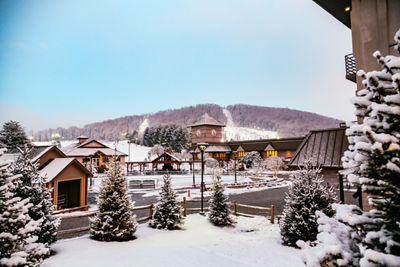 View of the Clocktower and Ice Rink at Liberty Mountain