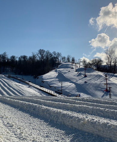 Tubing Hill and Ski Area at Snow Creek on Sunny Day