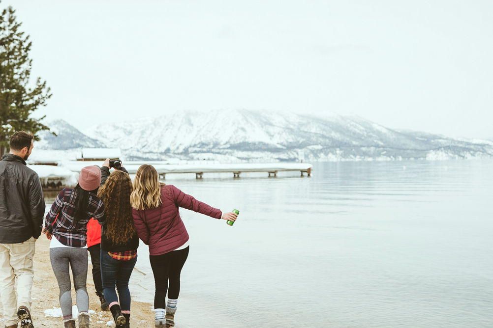 Group of Friends by Lake Tahoe