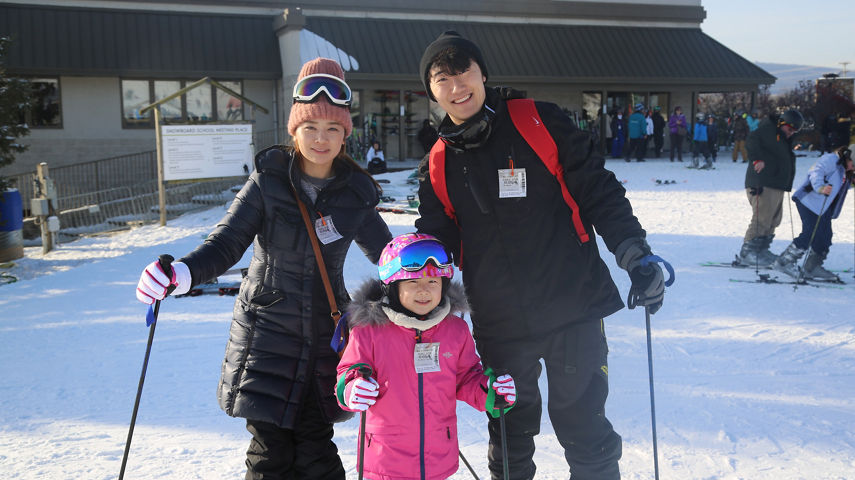 Family Poses at Base Area at Liberty Mountain