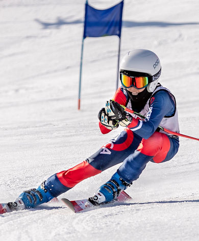 A teenager competes at the Junior Ski Race at Wilmot