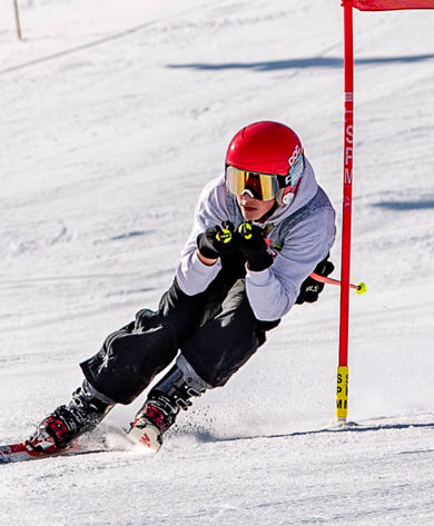 A teenager competes at the Junior Ski Race at Wilmot