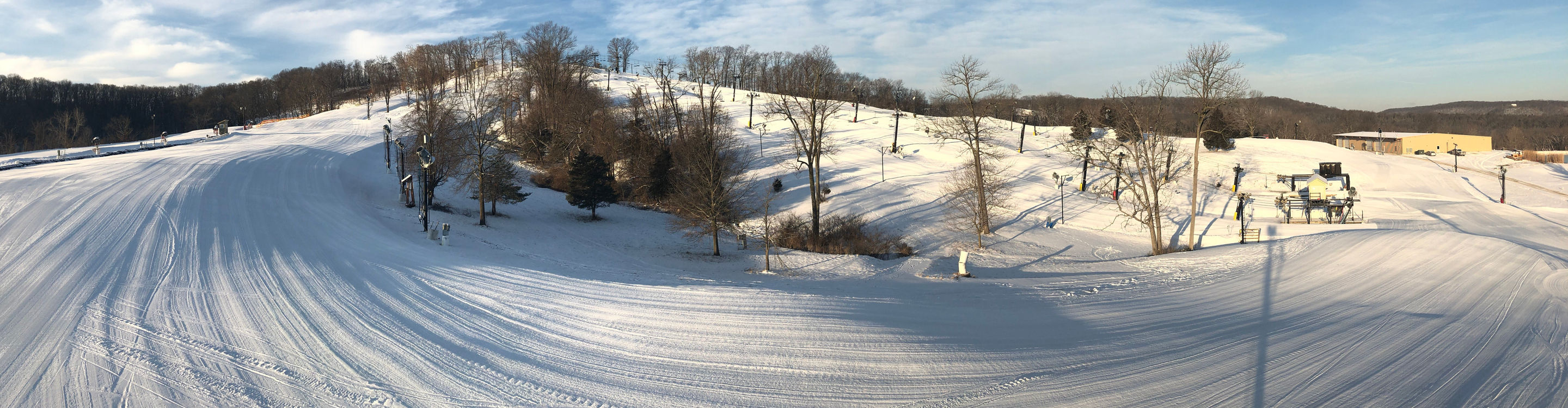 Freshly Groomed Ski Run at Hidden Valley