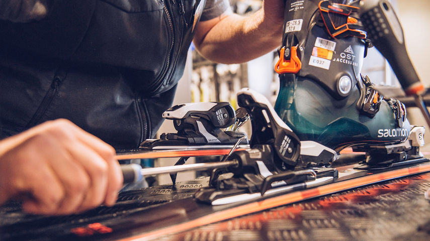 Employees with retail skiis in Northstar, CA.