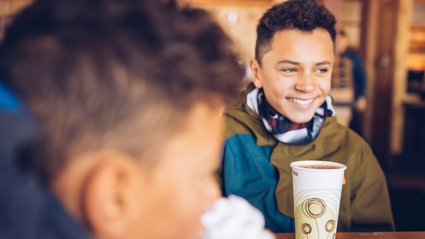 Family enjoying food and drinks at Summit Smokehouse in Northstar California