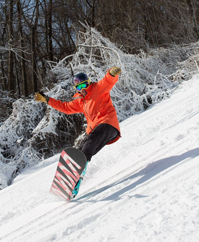 Snowboarder Gets Air at Liberty Mountain