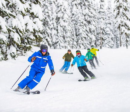 Adult Group Turns Ski and Ride School at Stevens Pass