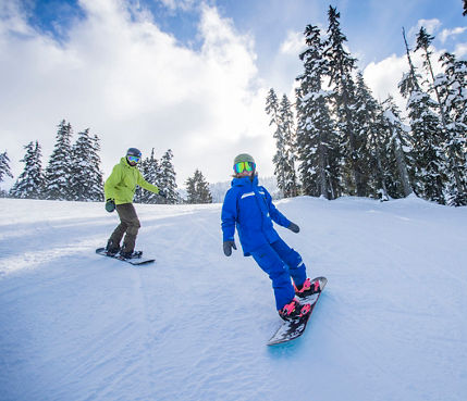 Intermediate Snowboarder Lesson Ski and Ride School at Stevens Pass