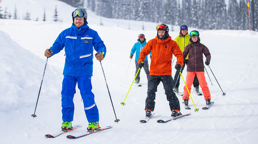 Beginner Adult Group Ski and Ride School at Stevens Pass