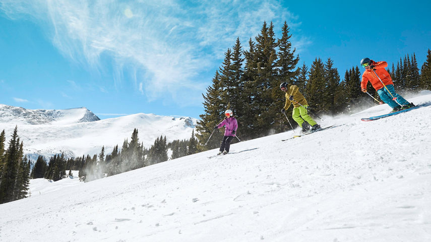 Friends skiing at Breckenridge, CO.