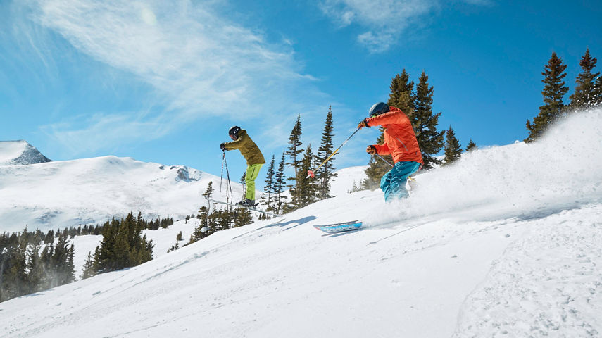 Friends skiing at Breckenridge, CO.