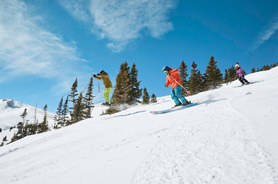 Friends skiing at Breckenridge, CO.
