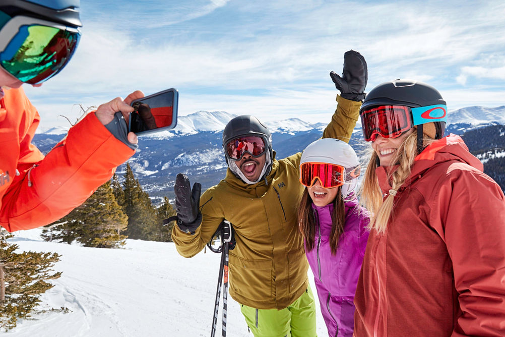 Friends skiing at Breckenridge, CO.