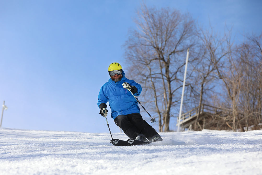 Skier Makes Turns at Liberty Mountain