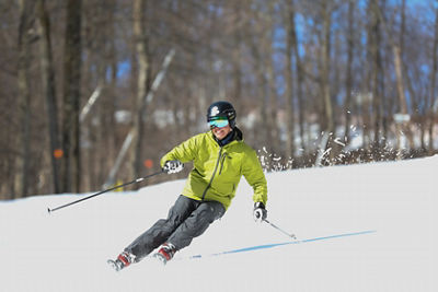Skier Makes Turns at Liberty Mountain