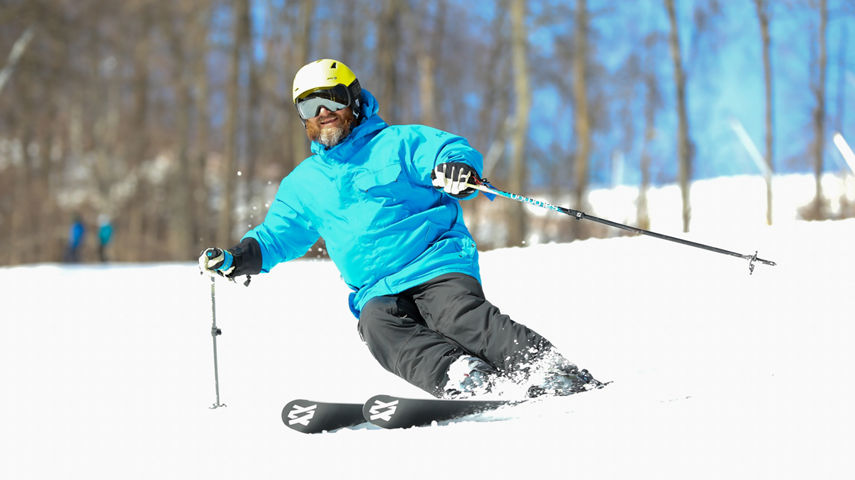 Skier Makes Turns at Liberty Mountain