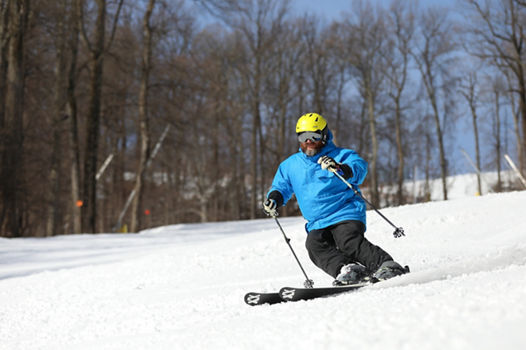 Skier Makes Turns at Liberty Mountain