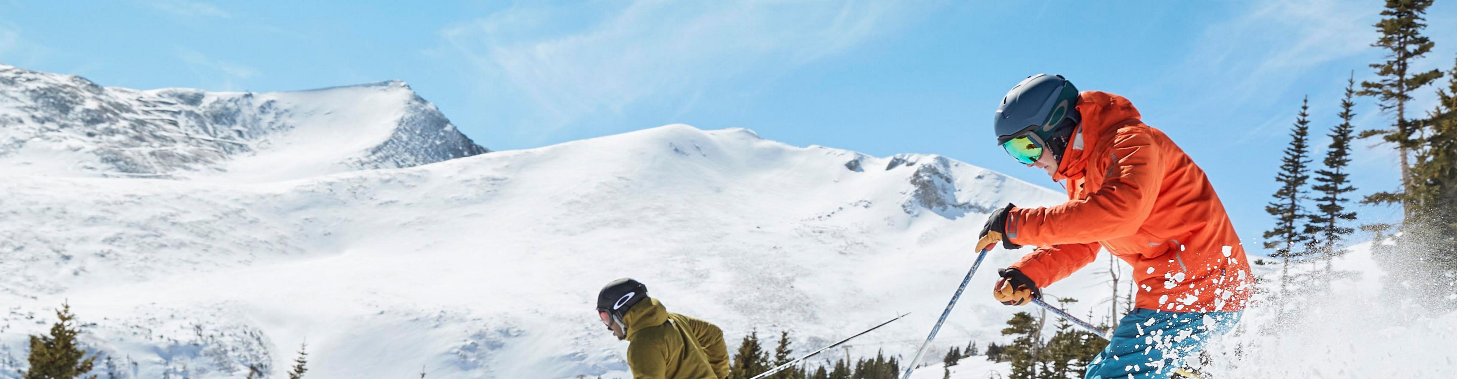 Friends skiing 6 chair chutes in powder at Breckenridge