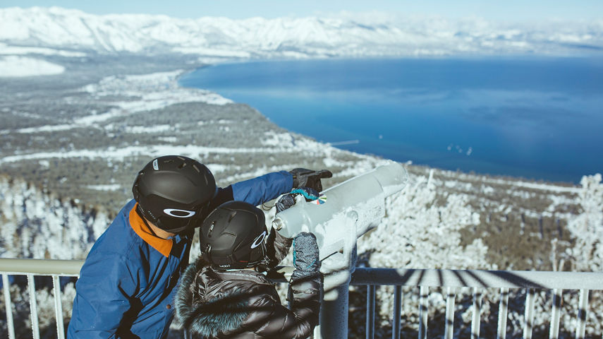 Father and Daughter on Gondola Mid-station, Heavenly
