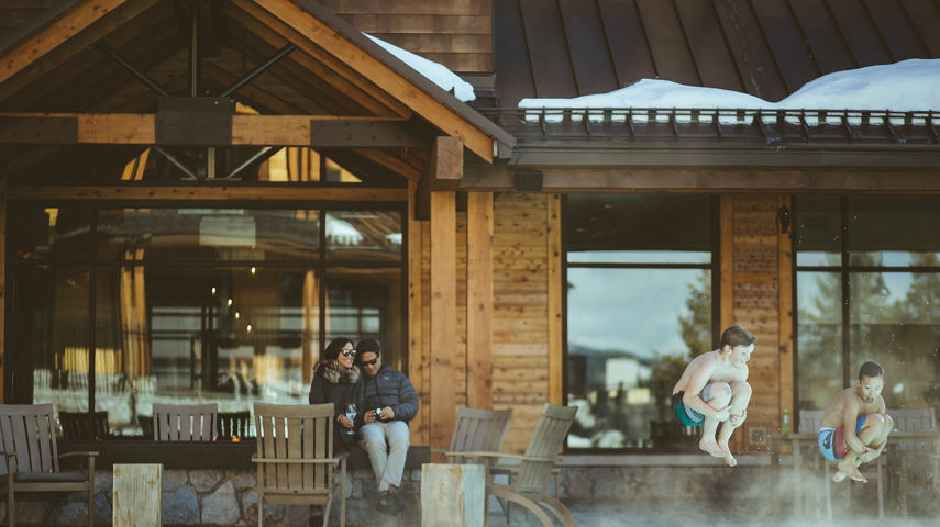 Family Swimming in Zalanta Pool, South Lake Tahoe