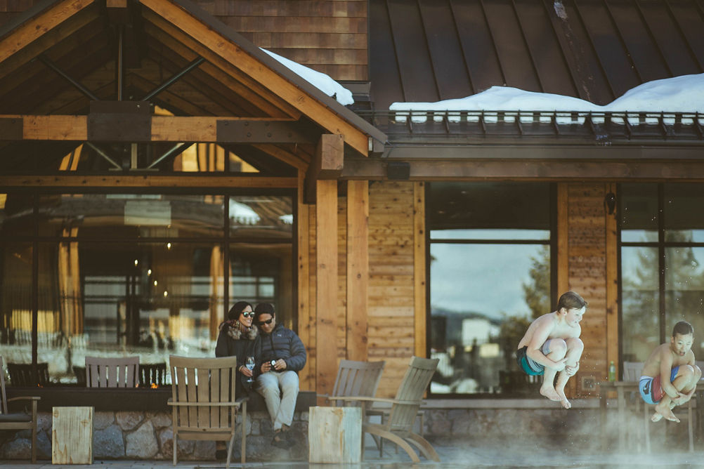 Family Swimming in Zalanta Pool, South Lake Tahoe