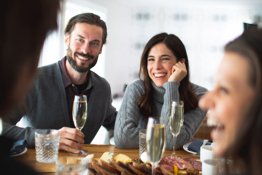 Couples Enjoying Apr�s at Cork Wine Bar at Stowe