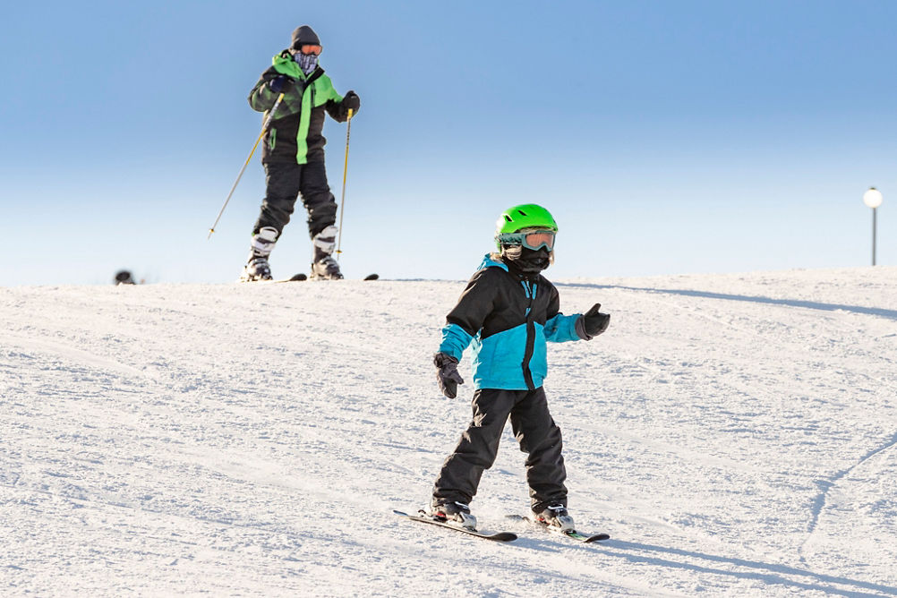 Father and Son Ski at Wilmot Mountain