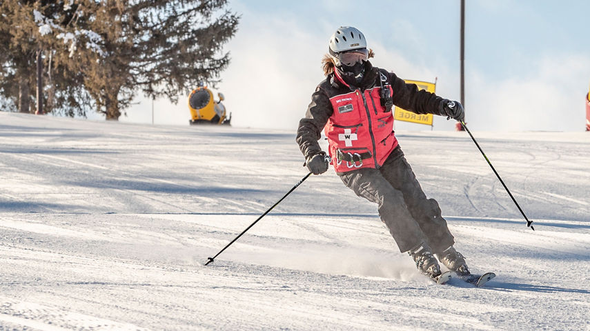Safety Patrol Skiing on Wilmot Mountain
