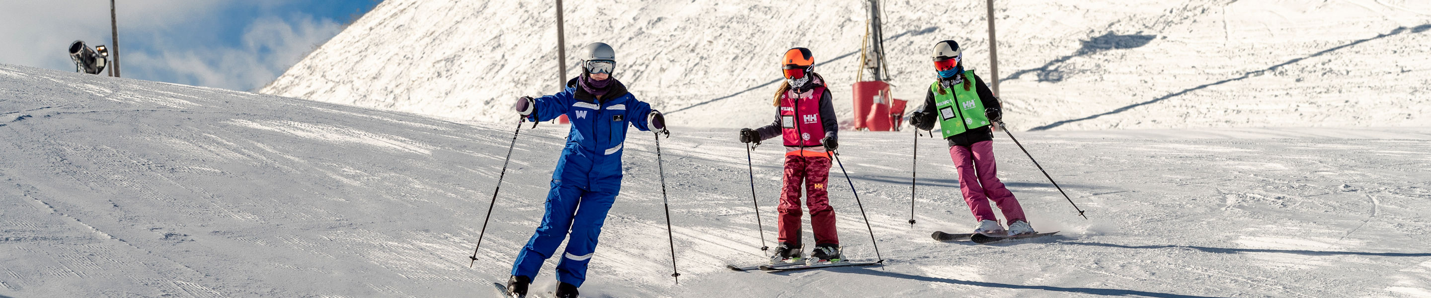 Friends and Family Taking Children's Ski Lessons at Wilmot Mountain