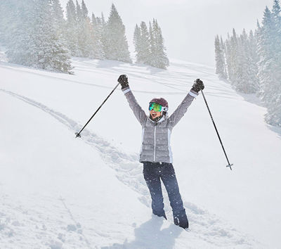 Family skiing in Vail, CO.
