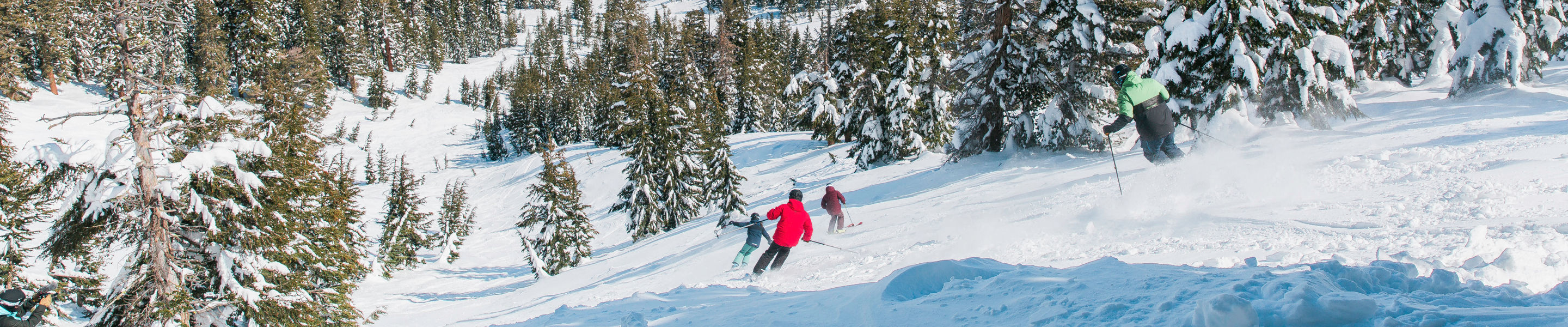 Family skiing in Kirkwood, CA.