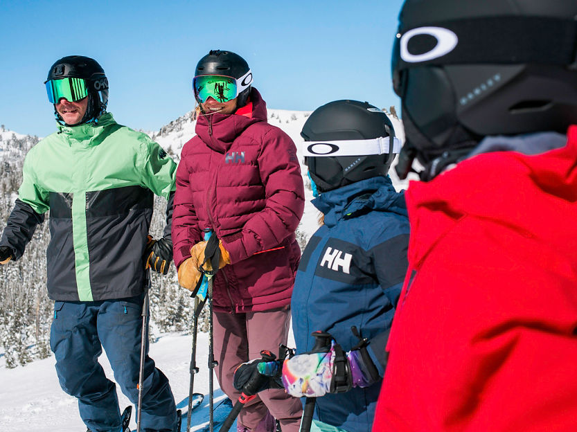 Family skiing in Kirkwood, CA.