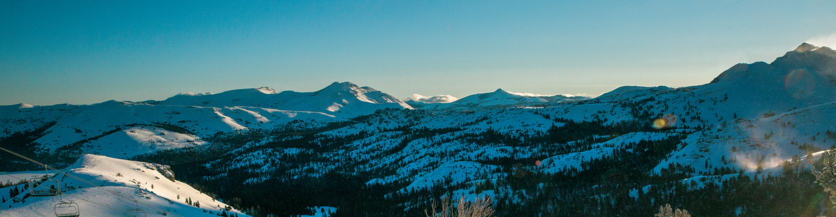 Family skiing in Kirkwood, CA.