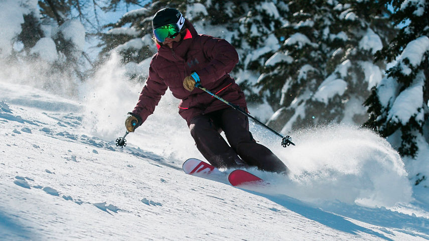Family skiing in Kirkwood, CA.