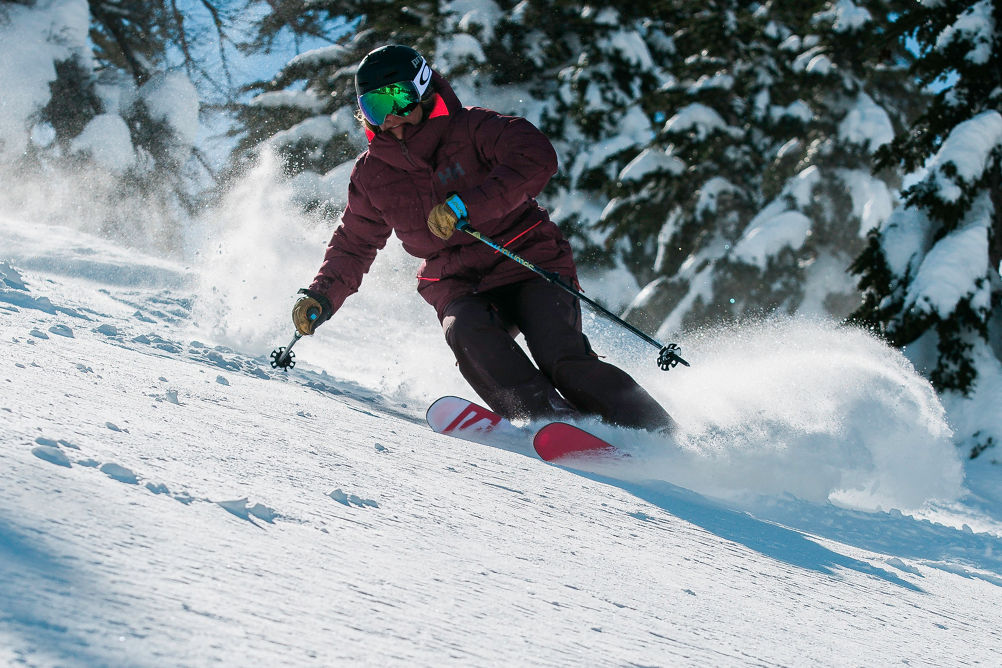 Family skiing in Kirkwood, CA.
