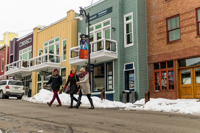 People walking through Town in Park City