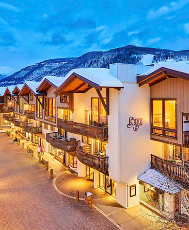 Lodge exterior in Vail, CO.