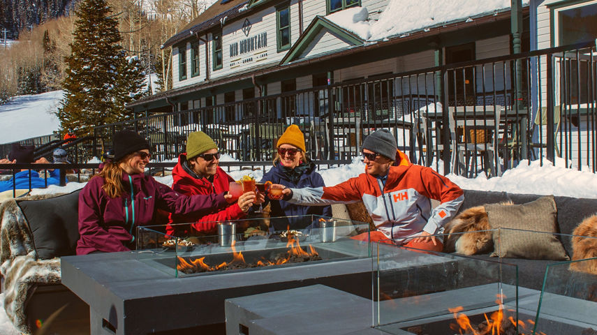 Friends Enjoying drink at Mid Mountain Lodge At Park City