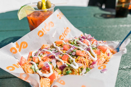 Food and Drinks from Snowshoe Thompson's at Kirkwood, CA.