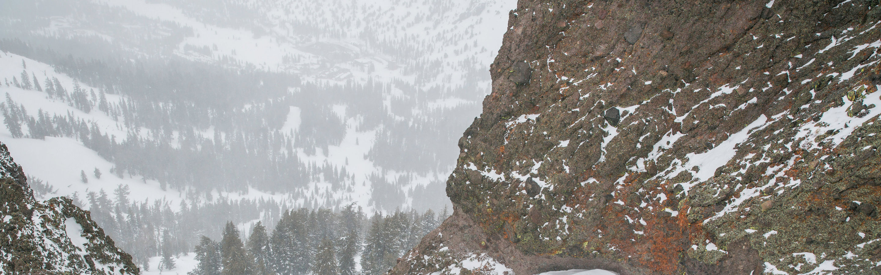 Skiing on a powder day in Kirkwood, CA.