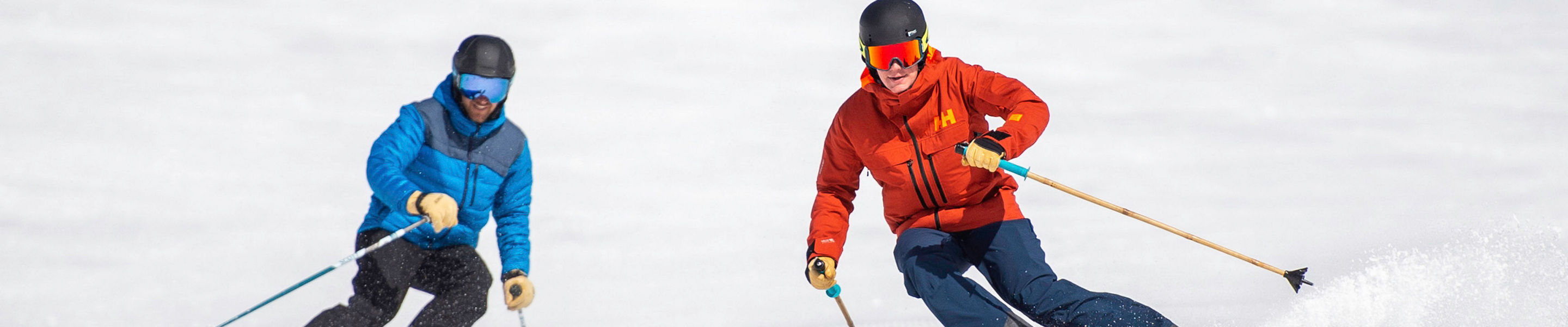 Friends skiing in the Back Bowls in Vail, CO