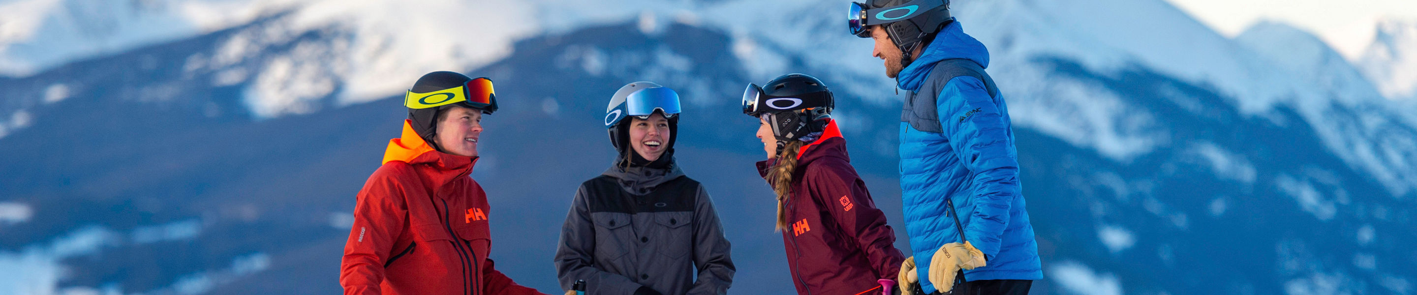 Friends taking in scenic views in the Back Bowls of Vail, CO.