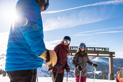 Skiing and Riding in the Back Bowls in Vail, CO.