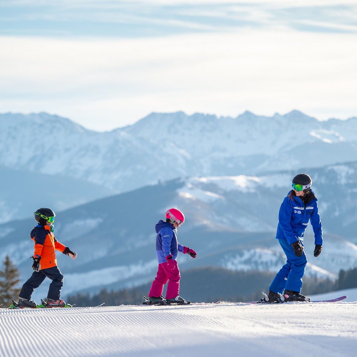 Kids Learning to Ski at Beaver Creek, CO.