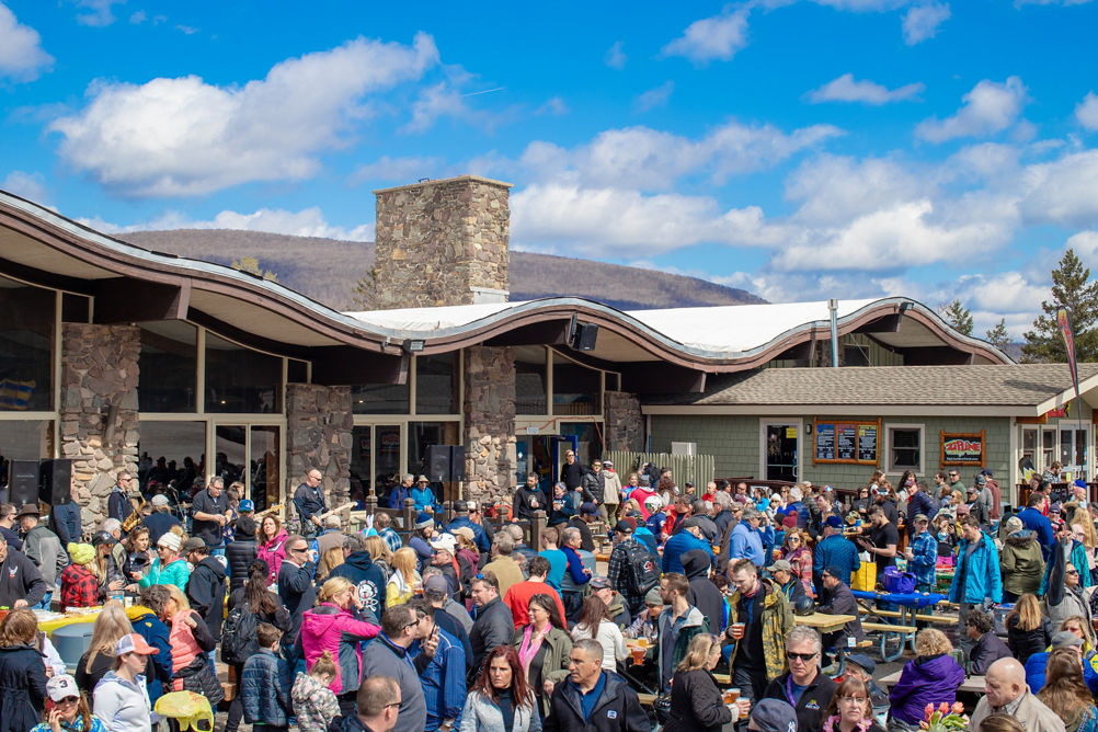 Crowd at Base Area on Closing Day at Hunter Mountain