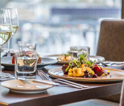 Ready for lunch at Snowgums Restaurant inside the Perisher Valley Hotel.  