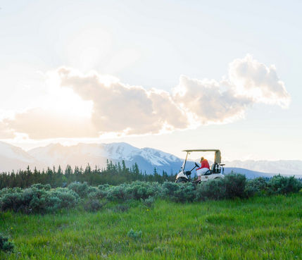 Golfing in the summer at the Ranch Golf Course on the front 9 in Keystone, CO. 